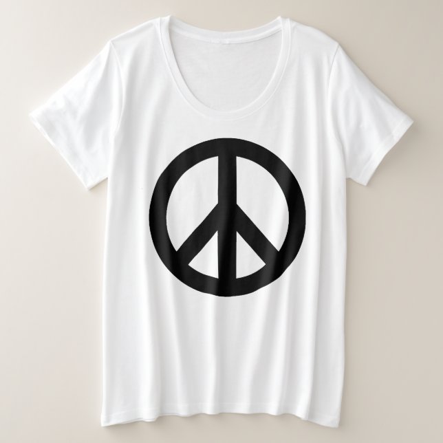 Peace Sign Symbol Große Größe T-Shirt (Design vorne)