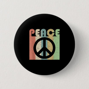 Peace Sign Symbol Inspirierend Zitat Retro Vintag Button