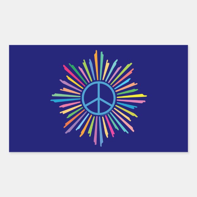 Peace Sign Symbol Rechteckiger Aufkleber (Vorderseite)