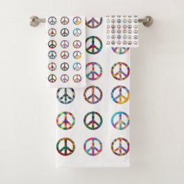 Peace Sign Symbol Regenbogen Farbe Bad Set