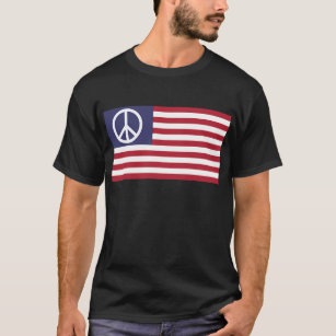Peace Sign Symbol Stars & Stripes American Flag T-Shirt