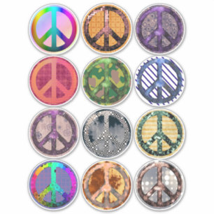 Peace Sign Symbole Abstrakt Boho Hippie Art Aufkleber