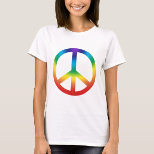 Peace Sign tee in Chakra Colors