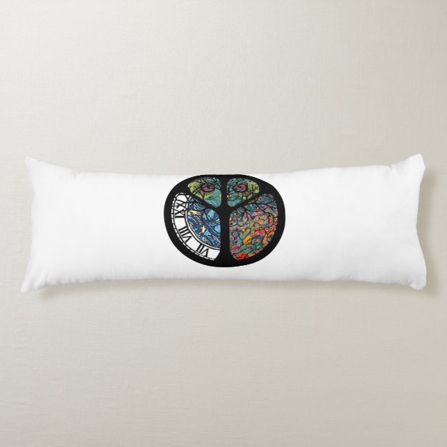 Peace Sign Tree Owl farbenfrohe Gestaltung Seitenschläferkissen (Vorderseite)