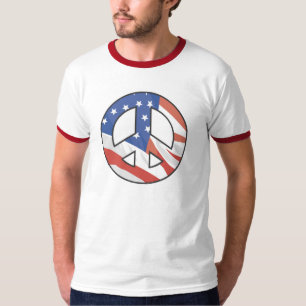 Peace Sign USA FLAG T - Shirt