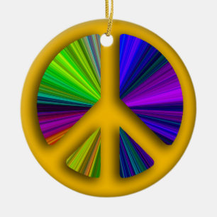 Peace Sign Weihnachten Keramik Ornament