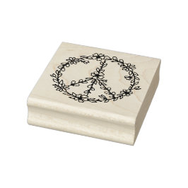 Peace Sign Wood Art Briefmarke Gummistempel