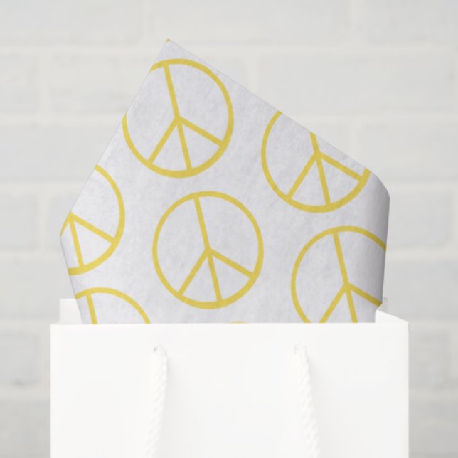 Peace Sign Yellow Groovy Colorful Fun Seidenpapier (Geschenktüte)