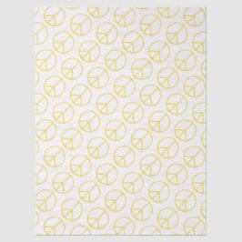 Peace Sign Yellow Groovy Colorful Fun Seidenpapier