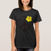 Peace Sign Yellow Hibiskus Blume