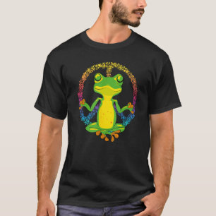 Peace Sign Yoga Frogs Cool Peace Frog Gefärbte Kra T-Shirt