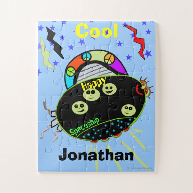 Peace Signs Happy Spaceship Puzzle (Vertikal)