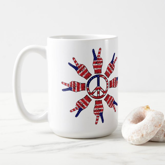 Peace Signs Sun Kaffeetasse (Mit Donut)