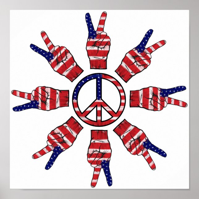 Peace Signs Sun Poster (Vorne)