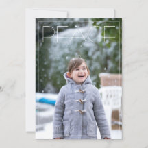Peace Simple Holiday Foto Christmas Card