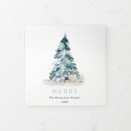 Peace Snow Pine Weihnachtsbaum Gaben 3 Fotos Dreifach Gefaltete Urlaubskarte