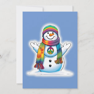 Peace Snowman Feiertagskarte