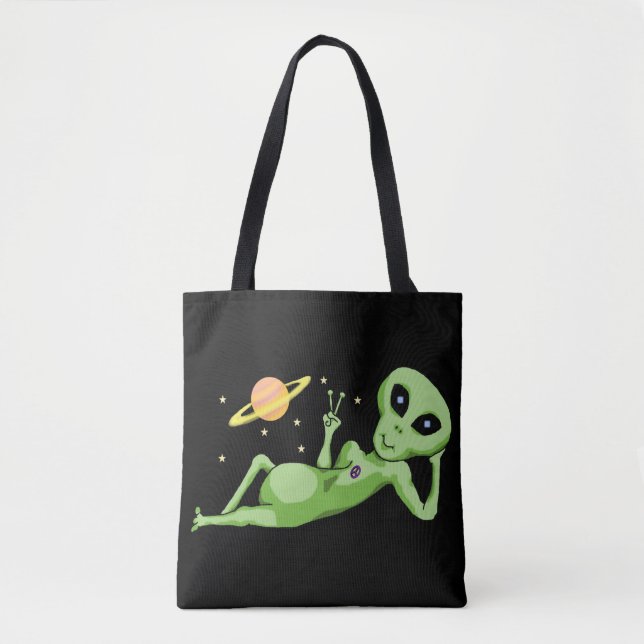 Peace Space Alien Tote Bag (Vorderseite)