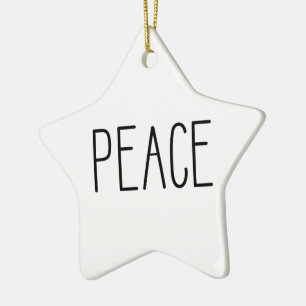 PEACE - Star Shaped Christmas Ornament minimal