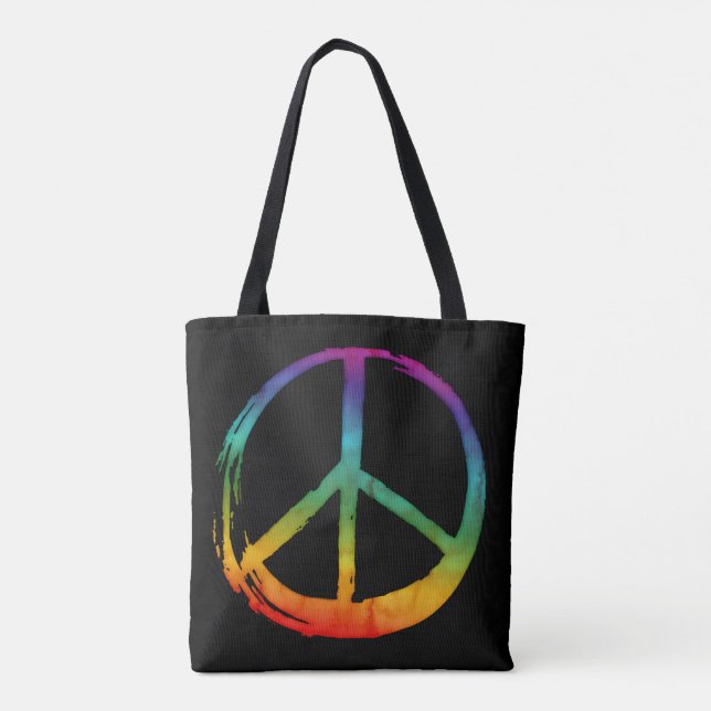 PEACE Symbol - 60er Psychedelic Hippie Krawatte-Dy (Rückseite)
