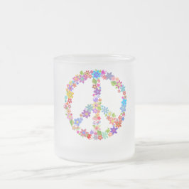 Peace Symbol Blume Power Farbiges Design Mattglastasse