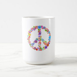 Peace Symbol Blume Power Farbiges Design Verwandlungstasse