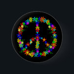 Peace Symbol Flower Power Button<br><div class="desc">Peace Symbol Friedenszeichen Flower Power</div>