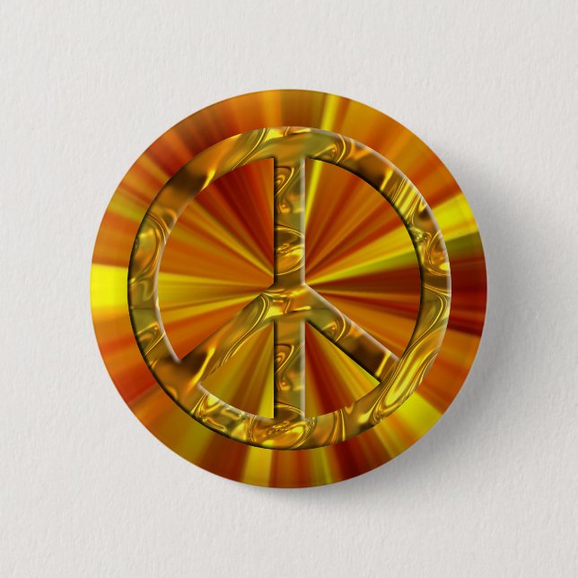 PEACE-Symbol - GOLD Button (Vorderseite)