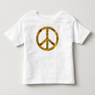 PEACE-Symbol - GOLD Kleinkind T-shirt