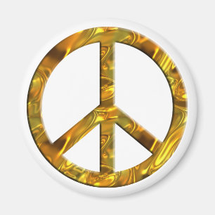 PEACE-Symbol - GOLD Magnet