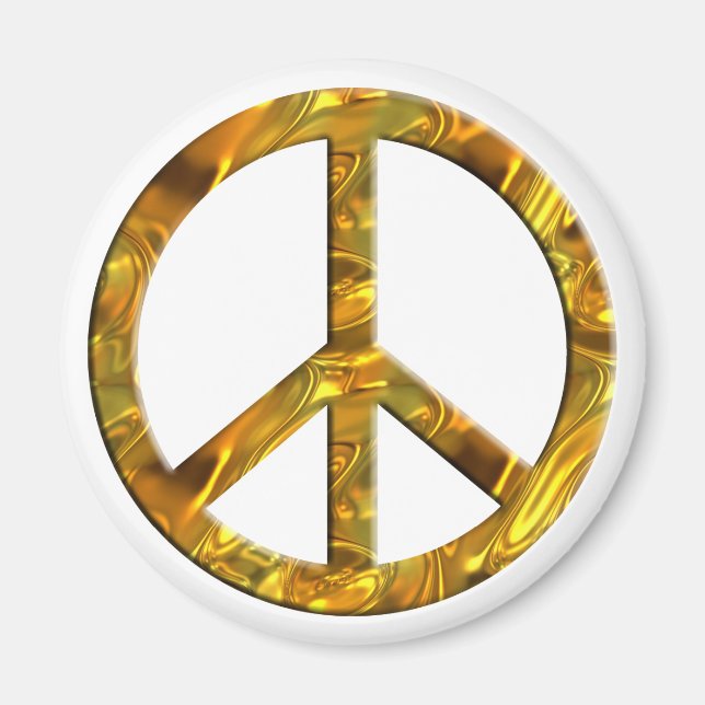 PEACE-Symbol - GOLD Magnet (Vorne)