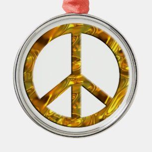 PEACE-Symbol - GOLD Ornament Aus Metall