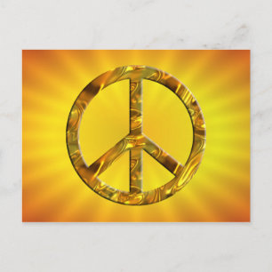 PEACE-Symbol - GOLD Postkarte