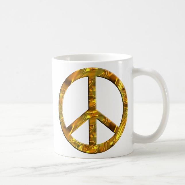 PEACE-Symbol - GOLD & SILVER Tasse (Rechts)
