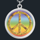 PEACE-Symbol - GOLD Versilberte Kette<br><div class="desc">Spirituelles SymbolART von EDDA Fröhlich | Objekt: Friedenssymbol | Betreff: WELTFRIEDEN - LIEBE machen,  nicht Krieg</div>