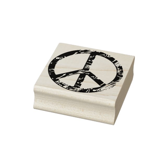 Peace Symbol goldene Wellen + Ihre Ideen Gummistempel (Stempel)