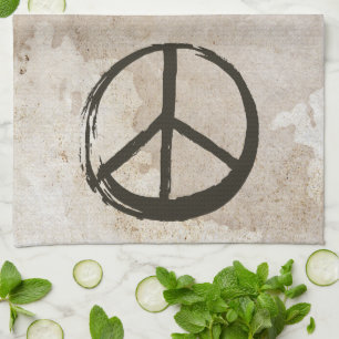 Peace Symbol Hippie Liebe 1960er Sign Mud Soiled K Geschirrtuch