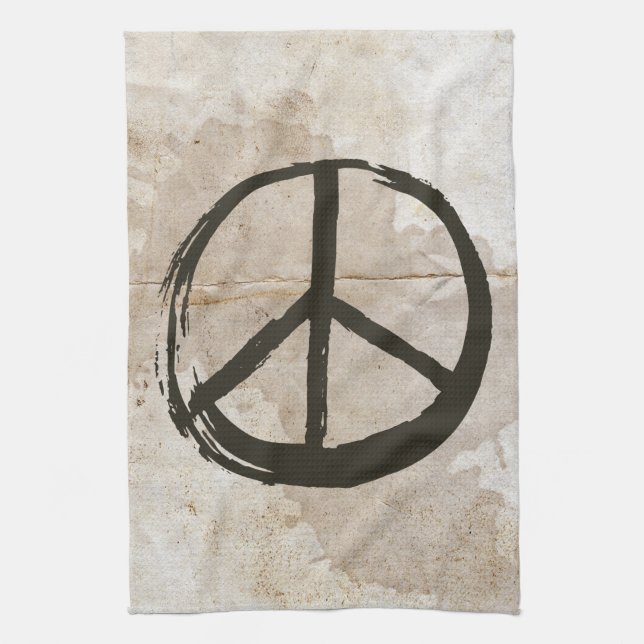 Peace Symbol Hippie Liebe 1960er Sign Mud Soiled K Geschirrtuch (Vertikal)