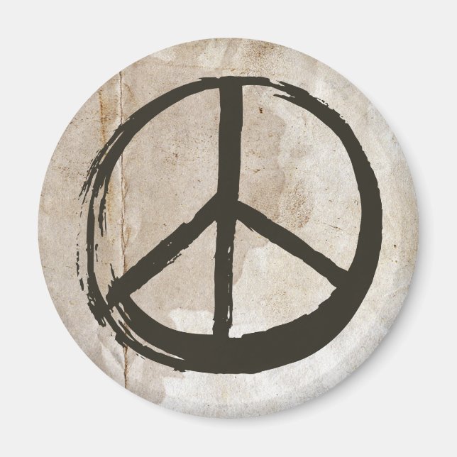 Peace Symbol Hippie Liebe 1960er Sign Mud Soiled Magnet (Vorne)