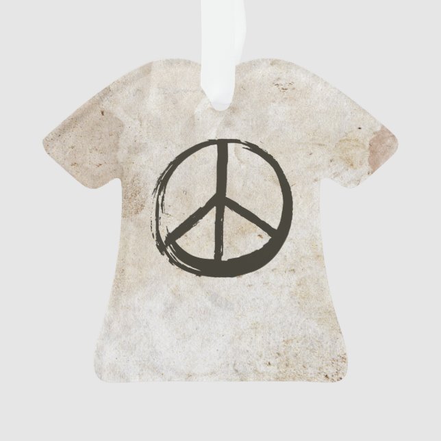 Peace Symbol Hippie Liebe 1960er Sign Mud Soiled Ornament (Vorderseite)
