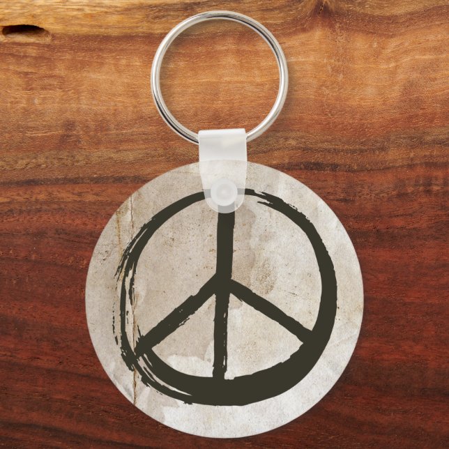 Peace Symbol Hippie Liebe 1960er Sign Mud Soiled Schlüsselanhänger (Vorderseite)