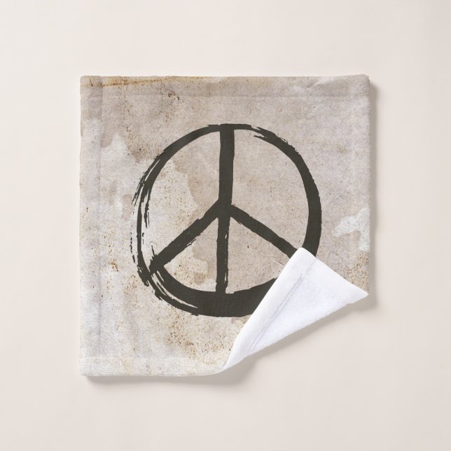 Peace Symbol Hippie Liebe 1960er Sign Mud Soiled Waschlappen (Waschlappen)
