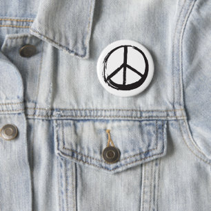 Peace Symbol Hippie Liebe 1960er Zeichen gebürstet Button
