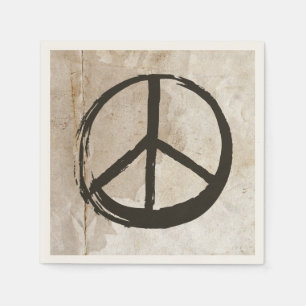 Peace Symbol Hippie Liebe Anti-War-Signalton-Mud v Serviette