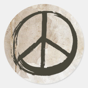 Peace Symbol Hippie Liebe Mud Soiled No War Runder Aufkleber