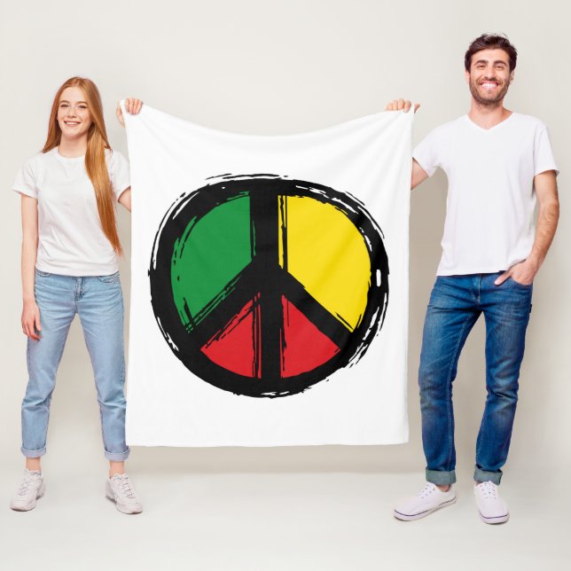 Peace Symbol mit Reaggafarben Fleecedecke (Beispiel)