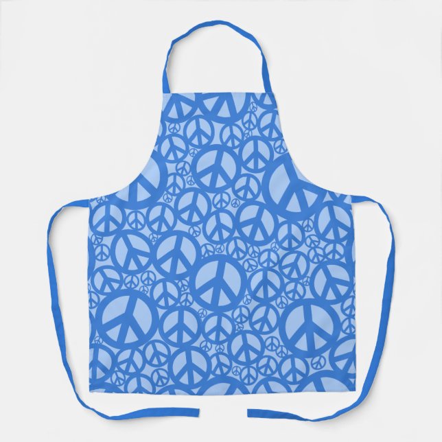 Peace Symbol Pattern Blue Schürze (Vorderseite)