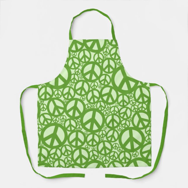 Peace Symbol Pattern Green Schürze (Vorderseite)