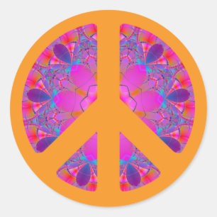Peace Symbol psychedelic Aufkleber