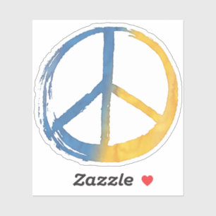 PEACE-Symbol Schild Blue Yellow Ukraine Anti-Krieg Aufkleber
